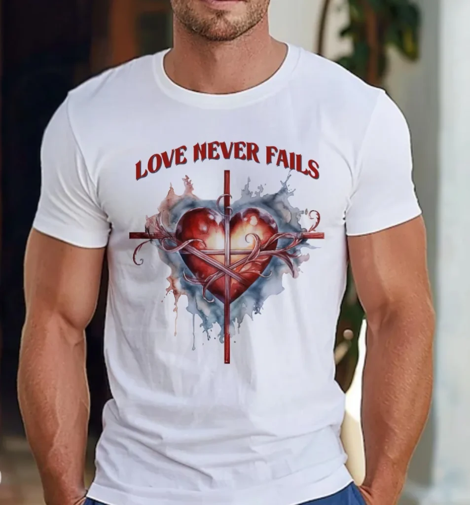 Love Never Fails Christian T-Shirt